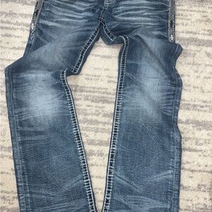 Rock Revival Men's Faded Indigo Bootcut Jeans